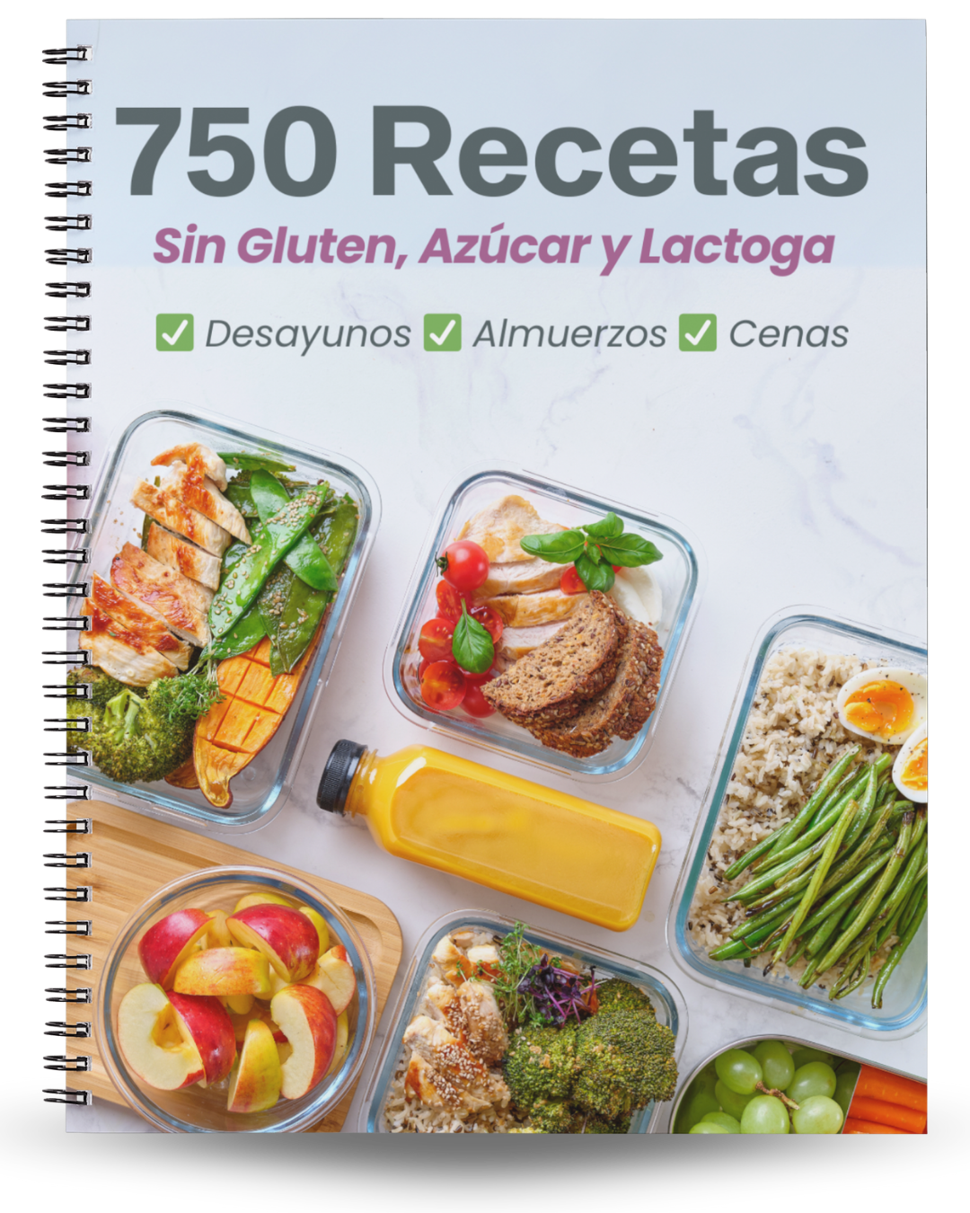750 Almuerzos, Cenas y Desayunos Sin TACC, Sin Azucar y Lactosa